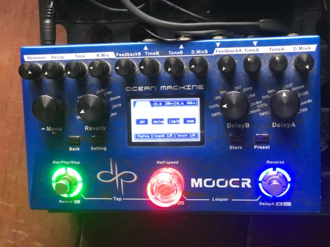 Pedal Mooer Ocean Machine  - Delay e Reverb