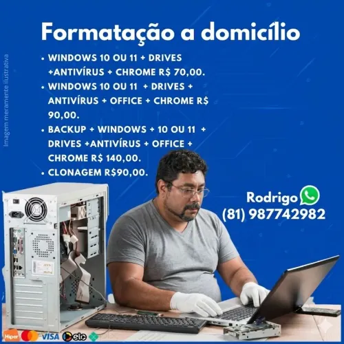 Formatação windows a domicílio e acesso remoto 