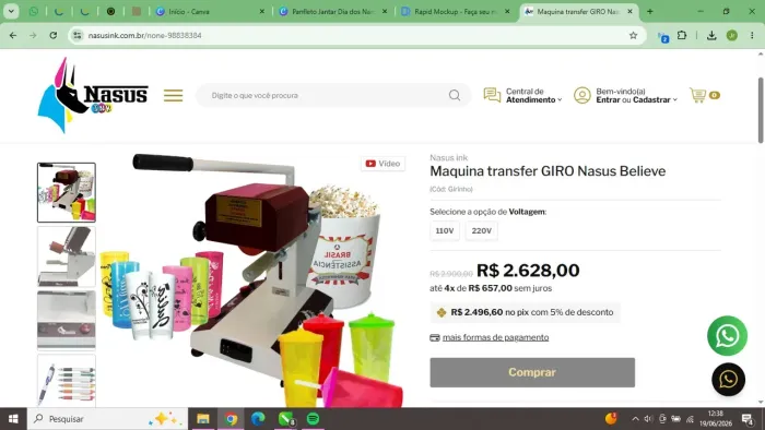 Prensa Transfer Giro 360°
