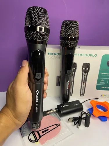 Microfone sem Fio Duplo Recarregável Onistek ON-MC820 an4