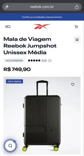Reebok Mala de Viagem Importada