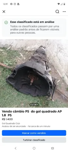 Vendo câmbio PS  do gol quadrado 1.8 Ap $1400