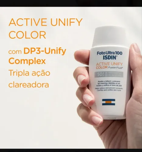 Protetor Solar Facial Foto Ultra Isdin Active Unify Color FPS 99 - 50ml
