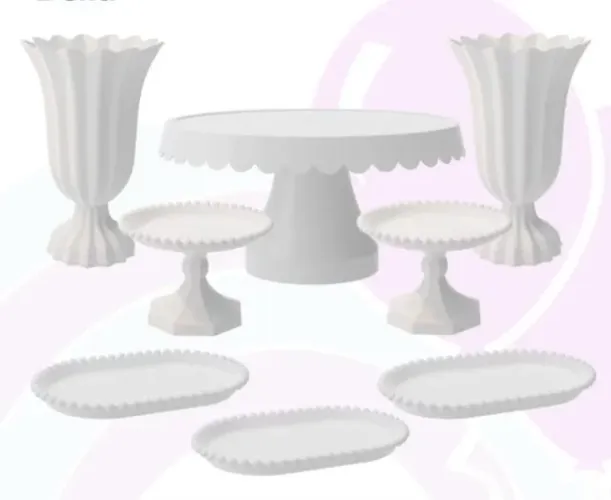 Kit Mesa de Festa com 8 Peças - BRANCO