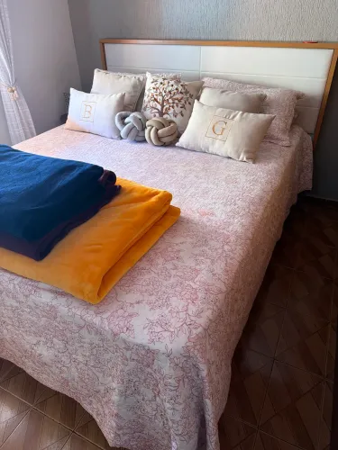 Cama casal led madeira 