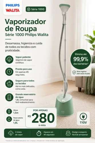 Vaporizador de Roupa Série 1000 Philips Walita Verde STE1010