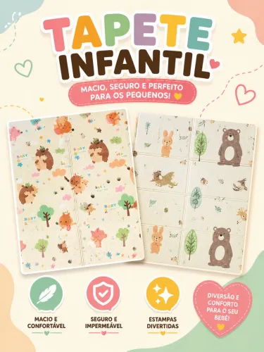 Tapete infantil 1.45 Largura X 1.90 comprimento