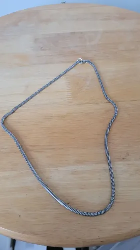 Colar aço da Prata Fina