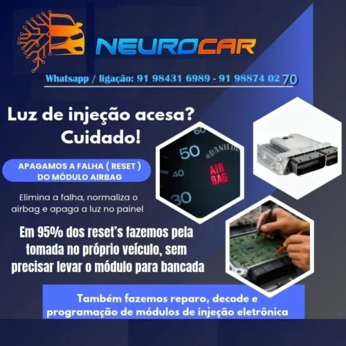 Módulo falha AIRBAG. ECU, Reparo, conserto.