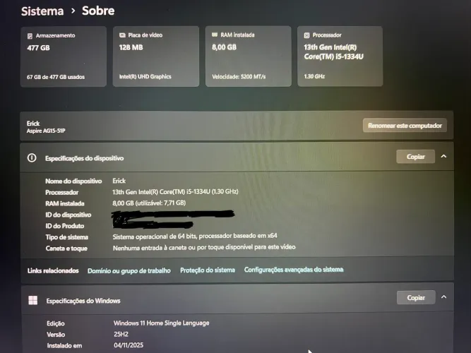 Notebook Acer Aspire GO 15