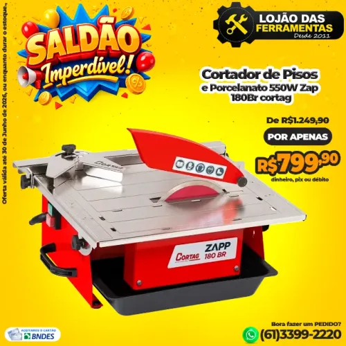Cortador De Piso Porcelanato 550W Zap 180Br cortag