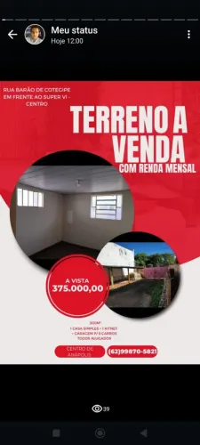 VENDO LOTE CENTRO DE ANÁPOLIS 