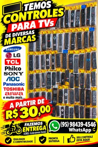 Controle remoto para tvs diversas marcas