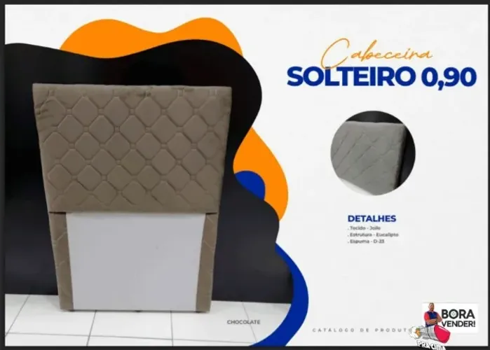 Conforto e elegância para seu quarto Cabeceira Solteiro Acolchoada Bege em oferta especial