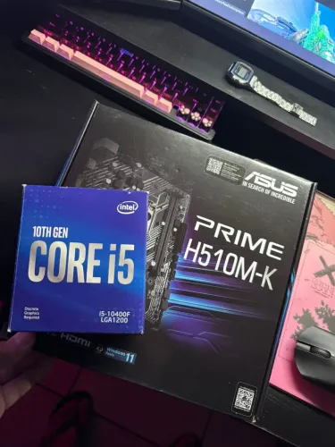 Processador Intel Core i5 10400F, 2.90GHz e Placa mãe Asus Prime H510m-k, Lga 1200