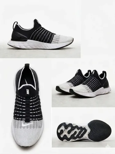 Tênis Nike React Phantom Run Flyknit 2 - Preto/Branco - Super Leve