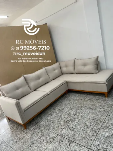 Sofá de Canto Malibu Grande 2,60 x 2,00 - Sofá Moderno em Linho Premium para Sala