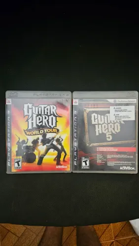 KIT ps3 guitar hero wolrd tour + guitar hero 5 original ps3 mídia física 