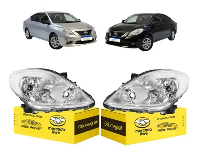 Par Farol Nissan Versa 2011 2012 2013 2014 S Sl S Novo Ambos Lados