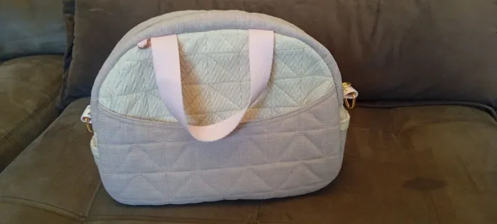 Bolsa Matelassê Bege/Rosa
