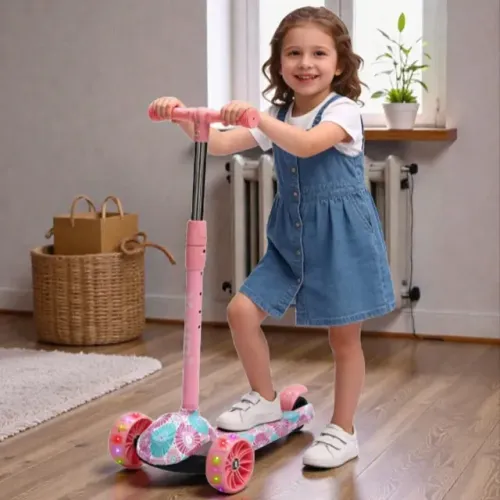 Patinete Infantil Com Rodas Flash Rosa