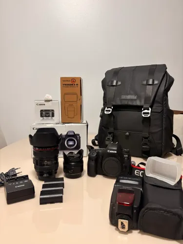 Canon 6D Mark II + 24-105 L + 50mm + Flash + Mochila | Kit Completo