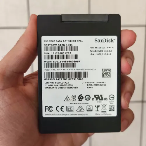 SSD 512GB SanDisk X600 SATA 2,5" Semi Novo