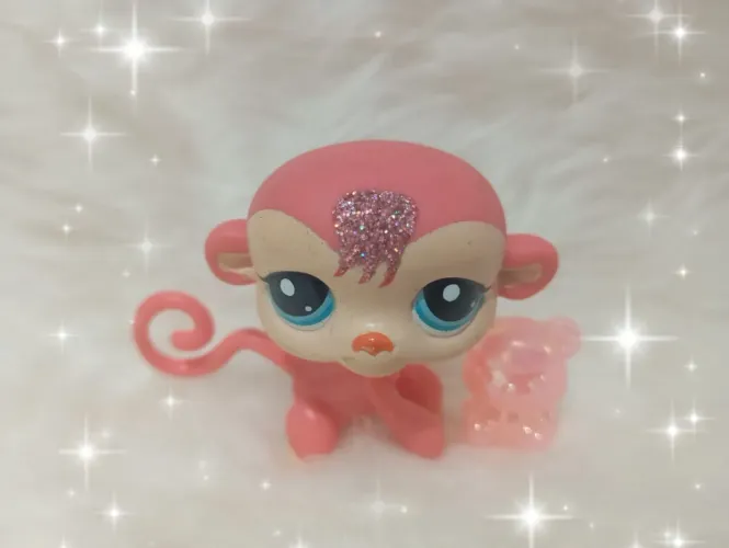 littlest pet shop macaco com brilho #2384