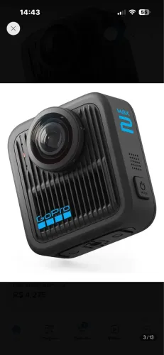 Câmera go pro max 360°