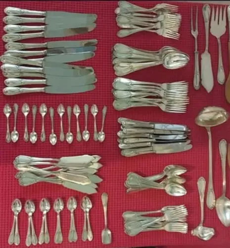 Faqueiro Antigo Espessurado a Prata
