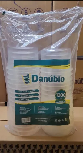 Kit 24 Pote E Tampa 1000ml - Microondas & Freezer - Danubio
