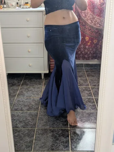 Saia azul dança do ventre 