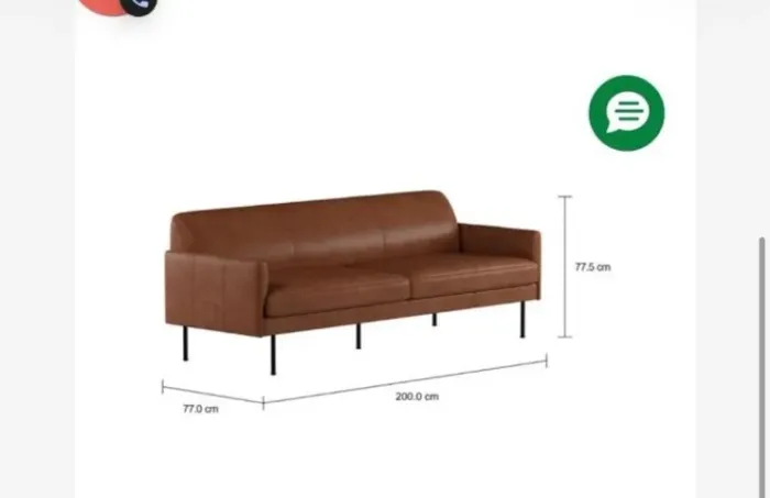 Sofa Couro cafe envelhecido 2 lugares