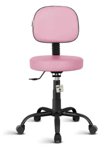 Cadeira Mocho Estética Secretaria Rv Rosa-bebe