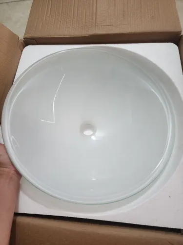 Cuba de Apoio em Vidro Branco - NOVA (Nunca Instalada)