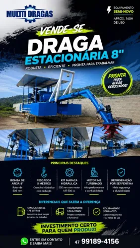 Draga de areia de 8"