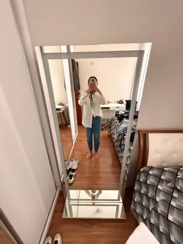 Espelho de chão com LED - estilo camarim