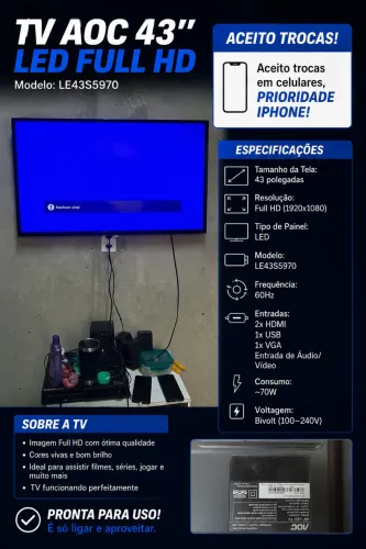 VENDO TV 43 POLEGADAS 