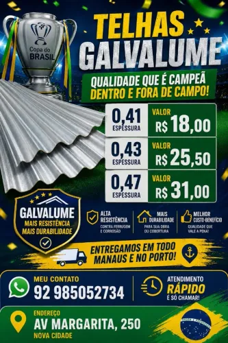 Telha Galvalume Ideal para Construção e Reforma