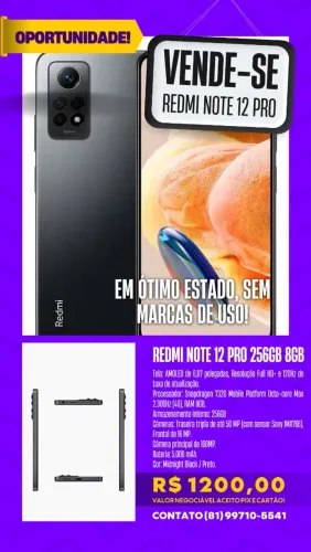 REDMI NOTE 12 PRO 256GB 8GB