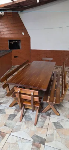 Mesa Rústica para churrasqueira