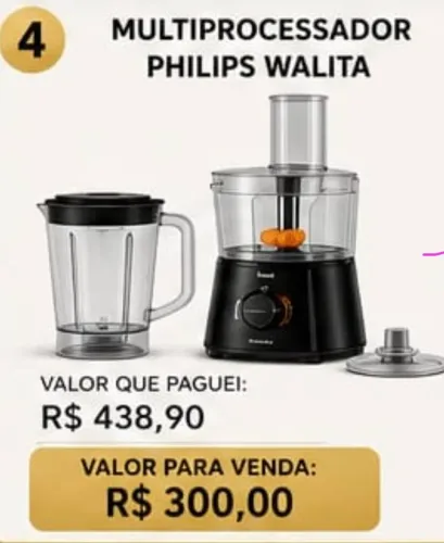 ACEITO PROPOSTA/ MULTIPROCESSADOR PHILIPS WALITA