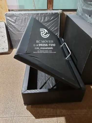 Cama box Baú Para solteiro 88x1.88 Blindado com Pistão a Gás - Com Nota Fiscal