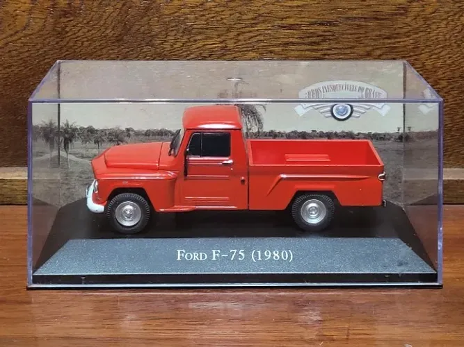 Ford F-75 1980 - Coleção Carros Inesquecíveis do Brasil - Carrinho Miniatura 1/43