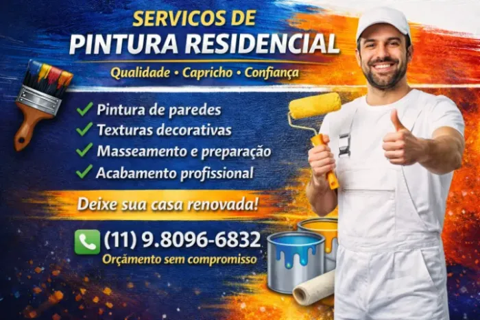 Pinturas Residenciais na diária ou na empreitada