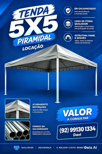 LOCAÇÃO DE TENDAS 5X5 PARA SEU EVENTO!