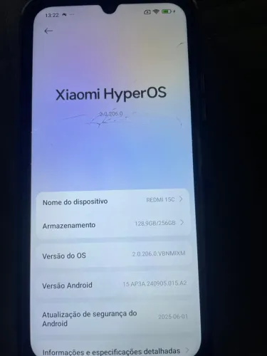 Vendo um celular XIaomi Hyperos  REDMI 15 C 