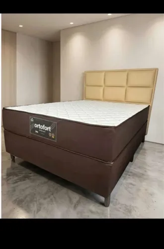 Conjunto Semi Ortopédico Casal Box Com Colchão 24Cm Novo , Mega Promoção