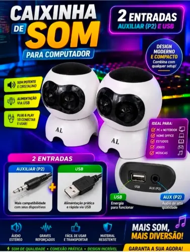 Caixinha de Som para Computador