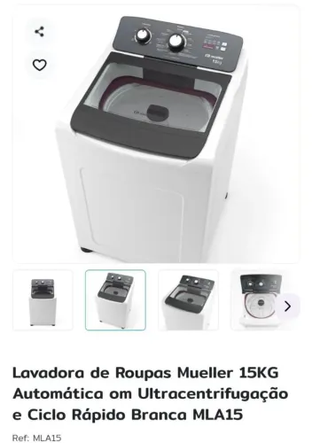 Máquina de lavar roupas 15 kg